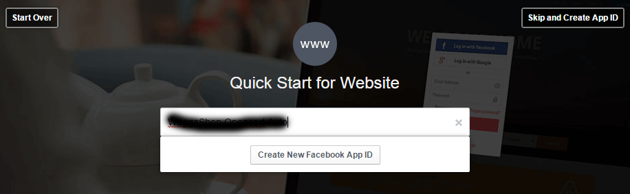 Create New Facebook App ID Create New Facebook App ID