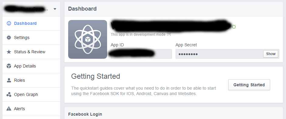 Facebook App ID and Secret Facebook App ID and Secret
